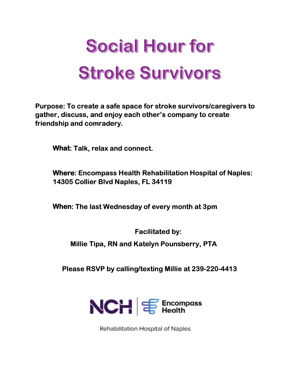 Social Hour for Stroke Survivors